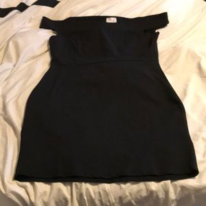 Black off-the-shoulder dress
